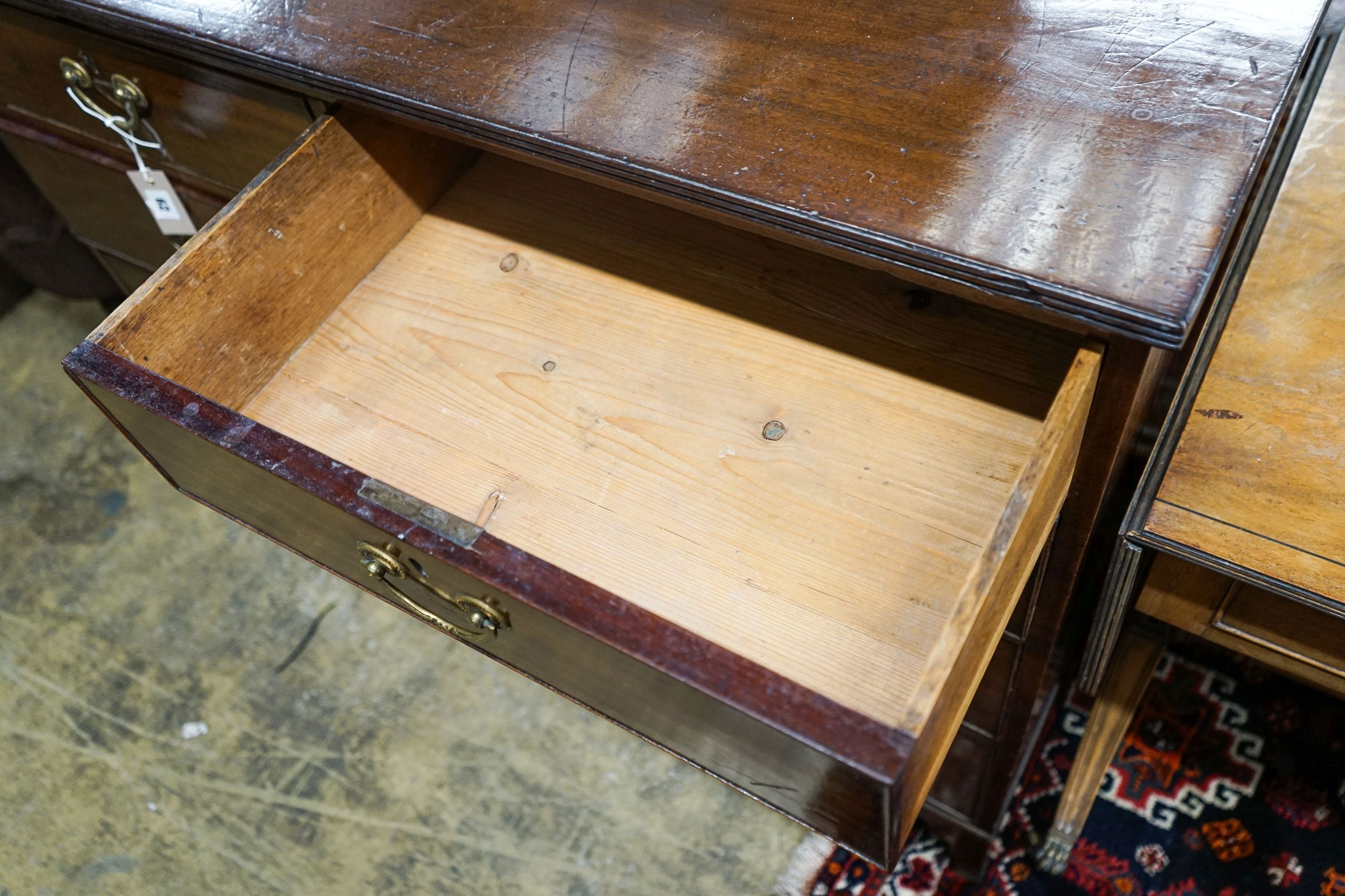 A late George III mahogany chest of drawers, width 113cm, depth 54cm, height 97cm